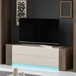LM Eva Day TV szekrény LED világítással, 148 cm - szürke márvány-fehér