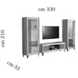 AC Ambra Day TV set (TV commode + 2x 1-door display cabinet)