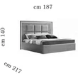 AC Ambra Upholstered double bedstead with bedding container