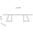 AC Diamante Day Dining table 200x110 cm (+2x50 cm extendable)