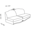 AC Donatello Day Triple couch without armrest