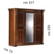 AC Modigliani 3-ajtós gardróbszekrény, 1 tükrös ajtóval