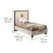Walnut-Marble Single Bed Frame – AC Romantica