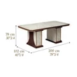 Walnut-Marble Dining Table, 200x102 cm – AC Romantica Day