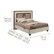 Walnut-Marble Double Bed Frame With Capitoné Upholstered Headboard – AC Romantica
