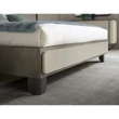 Pearl White-Anthracite Double Bed Frame with Upholstered Headboard – AC Perla
