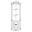 BC Betty Day sarok vitrines szekrény - fekete-arany