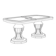 BC Betty Day Dining table 185x105 cm (+45 cm extendable) - white-gold