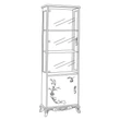 BC Daniela Day 1-door display cabinet - white-silver