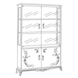 BC Daniela Day 2-doors display cabinet - white-silver