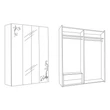 BC Daniela 2-sliding doors mirrored cabinet - white-silver