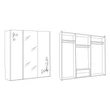 BC Daniela 3-sliding doors cabinet, with 1 mirrored door - white-silver