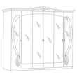 BC Giada 6-doors mirrored cabinet - white