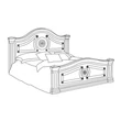 BC Serena Double bedstead - white-silver