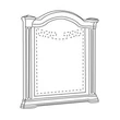 BC Serena Decorated mirror - white-silver