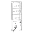 BC Sofia Day 1-door display cabinet - black-gold