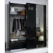BC Sofia 3-sliding doors cabinet, with 1 mirrored door - white-gold