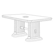 BC Venus Day Dining table 185x105 cm (+45 cm extendable) - white-silver