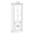 BC Venus Day 1-door display cabinet - walnut