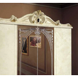 Barocco 4-ajtós szekrény, 2 tükrös ajtóval - bézs