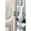 Aida 6-ajtós gardróbszekrény, 4 tükrös ajtóval - fehér-ezüst