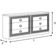 Aida Double chest of drawers - white-silver