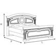 Aida Double bedstead - white-silver