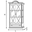 Leonardo Day 2-doors display cabinet