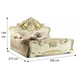 Leonardo Double bedstead with gold-colored insert in the headboard