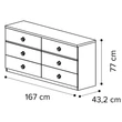 Nabucco Double chest of drawers - silver birch