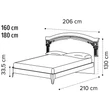 Nabucco Double bedstead, with short footboard - silver birch
