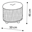 Ambra Day ROMBI Pouf with beige fabric