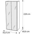 Platinum 2-doors cabinet with mirror - silver birch
