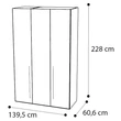 Platinum 3-doors cabinet - silver birch