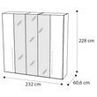 Platinum 5-doors cabinet, with 3 mirrored doors - silver birch
