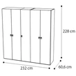 Onda 5-doors cabinet - white