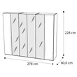 Platinum 6-doors cabinet, with 4 mirrored doors - silver birch