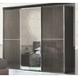 Platinum 3-sliding doors cabinet, with 1 mirrored door - silver birch
