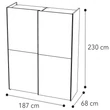 Maia 2-sliding doors cabinet - silver birch