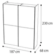 Platinum 2-sliding doors cabinet - silver birch
