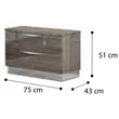 Platinum MAXI Night table - silver birch