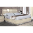Platinum Double bedstead with LUNA bedding container, with high headboard - birch