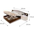 Onda Double bedstead with bedding container - white