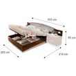 Onda Double bedstead with bedding container - white