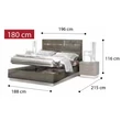 Platinum Double bedstead with LUNA bedding container, with high headboard - silver birch