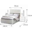 Onda LEGNO Double bedstead with LED-light - white