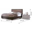 Platinum ROMBI Double bedstead with LUNA bedding container - birch