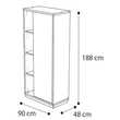 Platinum 1-door Bookcase (opening to the right or left) - silver birch