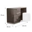 Platinum Dressing table with drawer part - birch