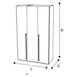 Dama Bianca 3-doors cabinet